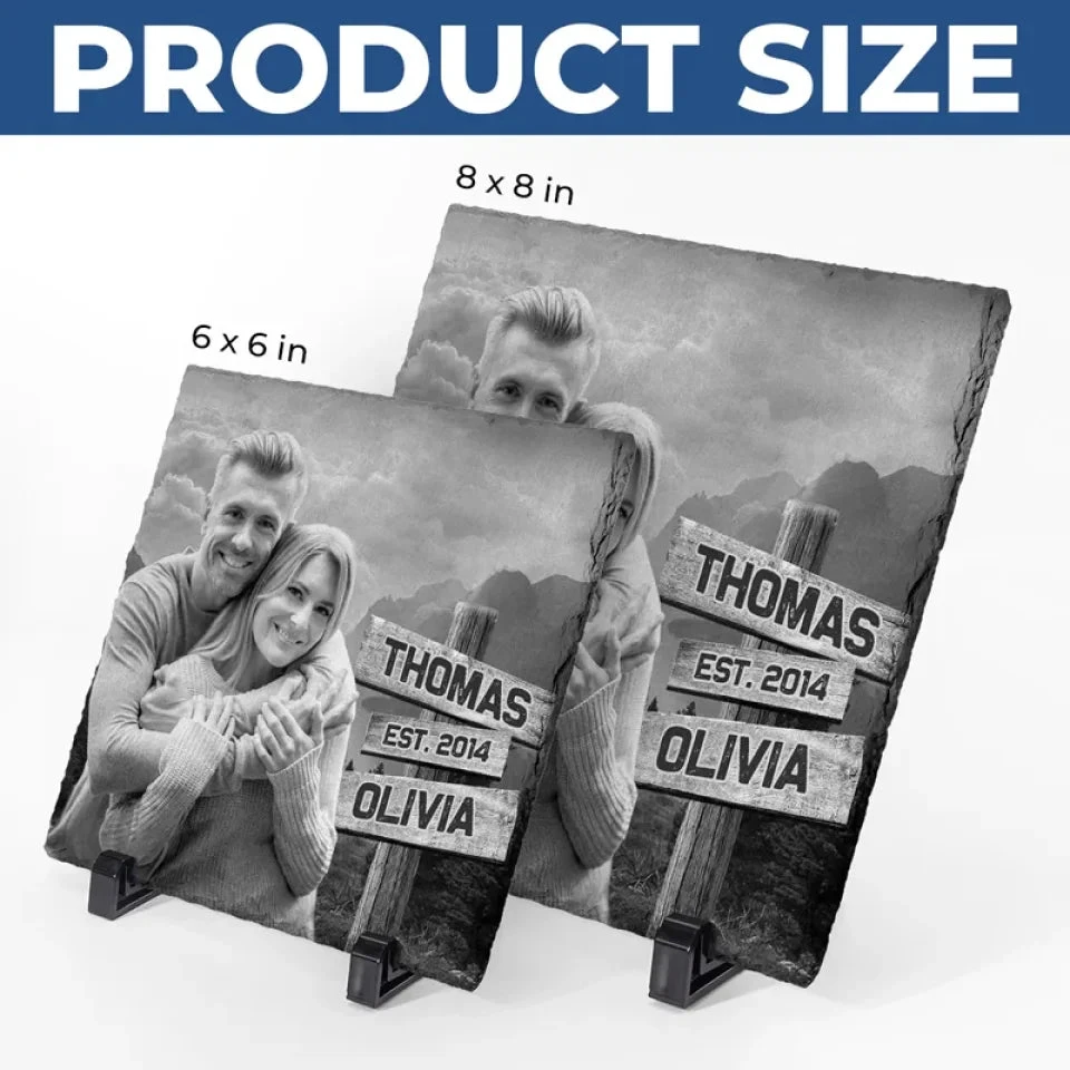 Custom Photo We Create A Beautiful Story - Couple Personalized Custom Square Shaped Stone With Stand - Gift For Husband Wife, Anniversary 5 Custom Photo We Create A Beautiful Story - Couple Personalized Custom Square Shaped Stone With Stand - Gift For Husband Wife, Anniversary - Image 5