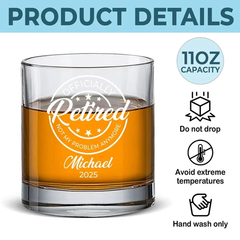 Not My Problem Anymore - Coworker Personalized Custom Whiskey Glass - Appreciation, Retirement Gift For Coworkers, Work Friends, Colleagues 5 Not My Problem Anymore - Coworker Personalized Custom Whiskey Glass - Appreciation, Retirement Gift For Coworkers, Work Friends, Colleagues - Image 5