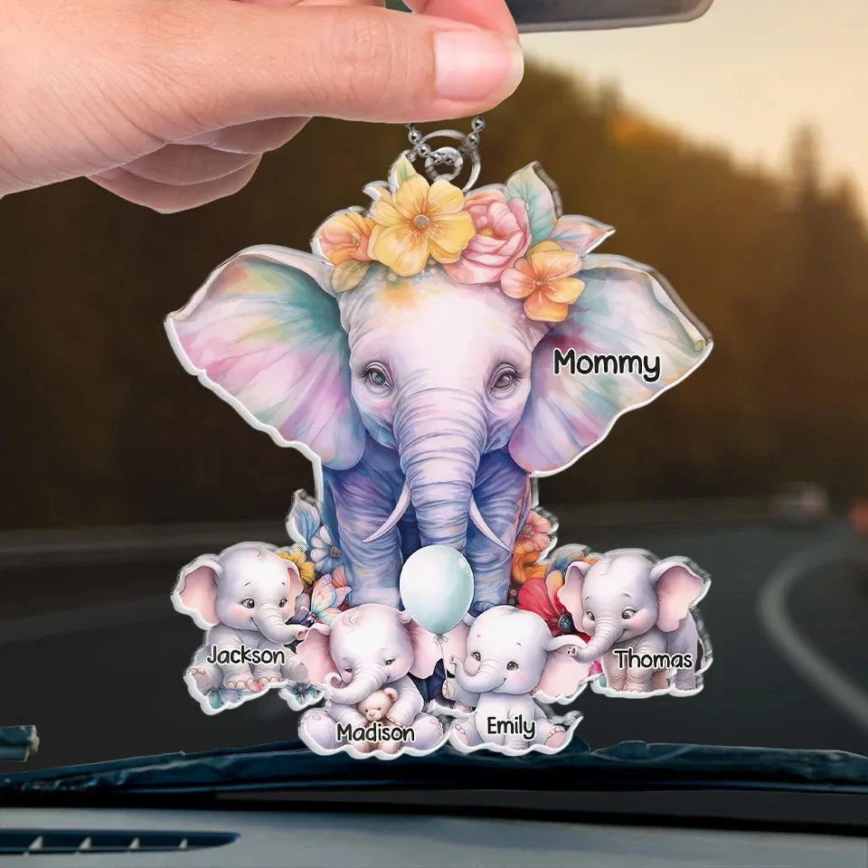 Grandma’s Love Stands Tall And Unwavering, Just Like An Elephant - Family Personalized Custom Car Ornament - Acrylic Custom Shaped - Gift For Mom, Grandma 4 Grandma’s Love Stands Tall And Unwavering, Just Like An Elephant - Family Personalized Custom Car Ornament - Acrylic Custom Shaped - Gift For Mom, Grandma - Image 4