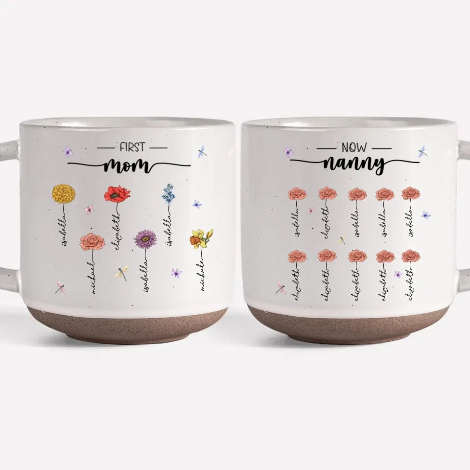First Mom, Now Grandma - Family Personalized Custom Printed Pottery Mug - Gift For Mom, Grandma 2 First Mom, Now Grandma - Family Personalized Custom Printed Pottery Mug - Gift For Mom, Grandma - Image 2