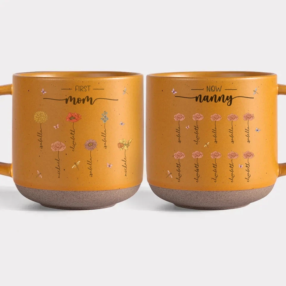 First Mom, Now Grandma - Family Personalized Custom Printed Pottery Mug - Gift For Mom, Grandma 4 First Mom, Now Grandma - Family Personalized Custom Printed Pottery Mug - Gift For Mom, Grandma - Image 4