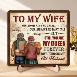 You Are My Queen Forever - Couple Personalized Custom 2-Layered Wooden Plaque With Stand - Gift For Husband Wife, Anniversary