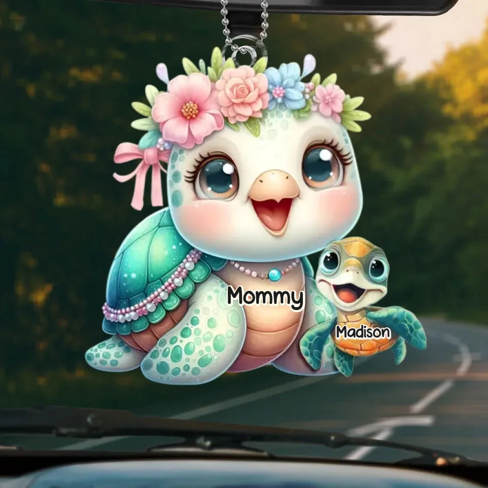 In Life’s Ocean, Mommy Is Our Turtle - Family Personalized Custom Car Ornament - Acrylic Custom Shaped - Gift For Mom, Grandma 2 In Life’s Ocean, Mommy Is Our Turtle - Family Personalized Custom Car Ornament - Acrylic Custom Shaped - Gift For Mom, Grandma - Image 2