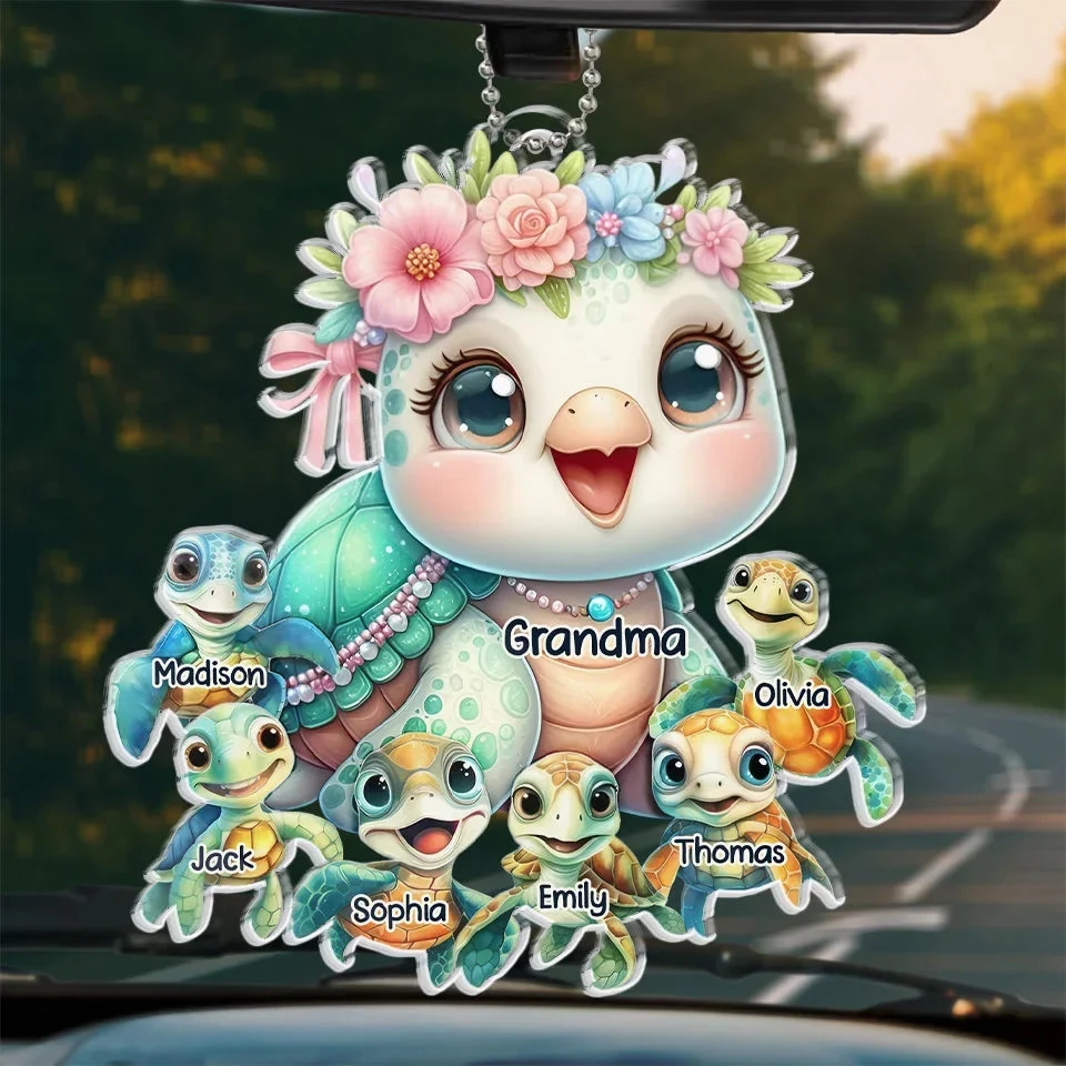 In Life’s Ocean, Mommy Is Our Turtle - Family Personalized Custom Car Ornament - Acrylic Custom Shaped - Gift For Mom, Grandma 1 In Life’s Ocean, Mommy Is Our Turtle - Family Personalized Custom Car Ornament - Acrylic Custom Shaped - Gift For Mom, Grandma
