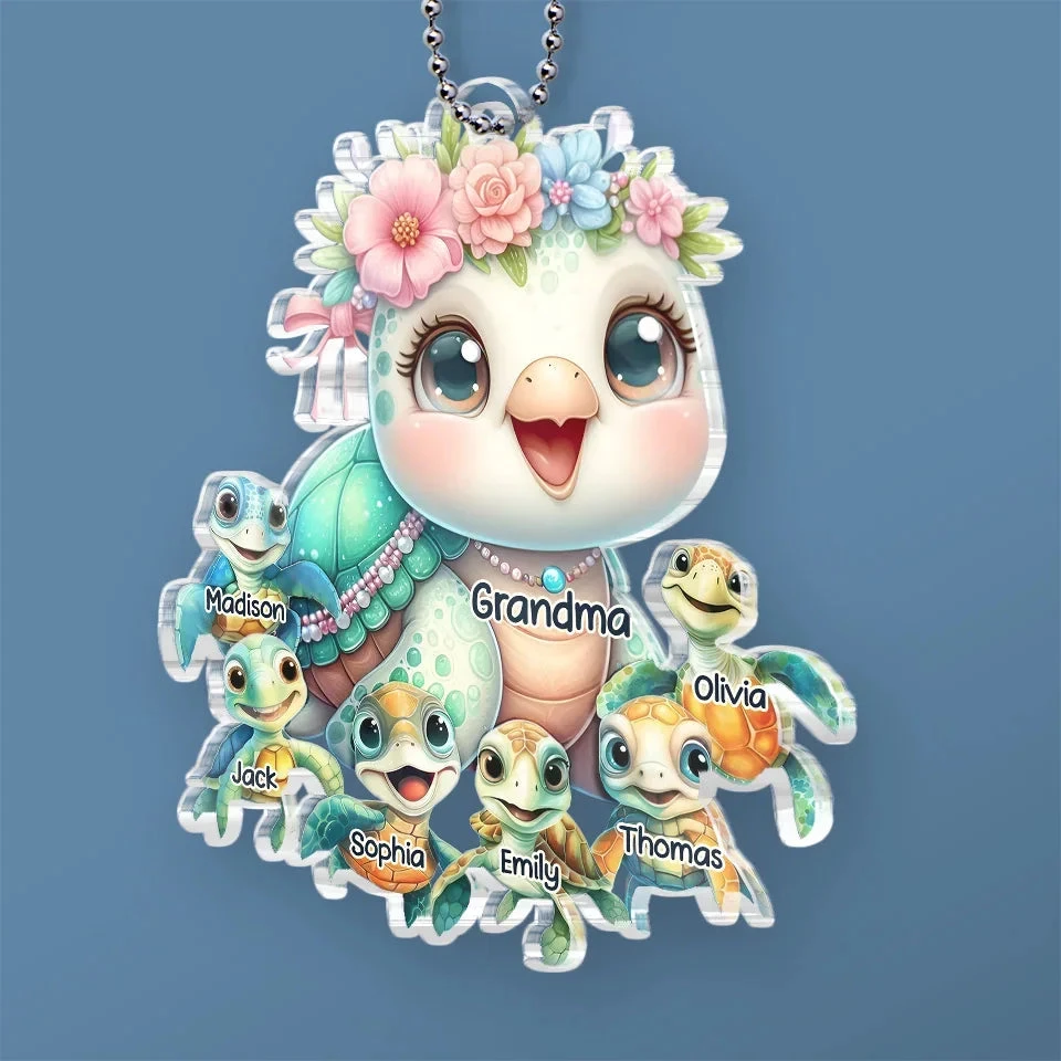 In Life’s Ocean, Mommy Is Our Turtle - Family Personalized Custom Car Ornament - Acrylic Custom Shaped - Gift For Mom, Grandma 3 In Life’s Ocean, Mommy Is Our Turtle - Family Personalized Custom Car Ornament - Acrylic Custom Shaped - Gift For Mom, Grandma - Image 3