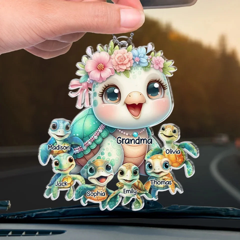 In Life’s Ocean, Mommy Is Our Turtle - Family Personalized Custom Car Ornament - Acrylic Custom Shaped - Gift For Mom, Grandma 4 In Life’s Ocean, Mommy Is Our Turtle - Family Personalized Custom Car Ornament - Acrylic Custom Shaped - Gift For Mom, Grandma - Image 4