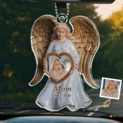 Custom Photo Memory Is The Bridge Between Past And Present - Memorial Personalized Custom Car Ornament - Acrylic Custom Shaped - Sympathy Gift For Family Members