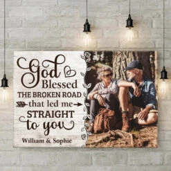 Custom Photo With You, I Am Home - Couple Personalized Custom Horizontal Canvas - Gift For Husband Wife, Anniversary -Pawfect House Store 6780b17d54721