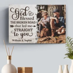 Custom Photo With You, I Am Home - Couple Personalized Custom Horizontal Canvas - Gift For Husband Wife, Anniversary -Pawfect House Store 6780b1e47e1cd