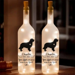 Forever In My Heart - Memorial Personalized Custom Bottle Lamp - Sympathy Gift For Pet Owners, Pet Lovers