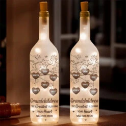 Like A Tree, Your Love Gives Me Roots And Wings - Family Personalized Custom Bottle Lamp - Gift For Mom, Grandma
