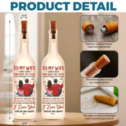 I Love You Forever And Always - Couple Personalized Custom Bottle Lamp - Gift For Husband Wife, Anniversary -Pawfect House Store 6780d79648104