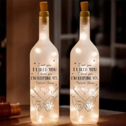 Love Is A Partnership - Couple Personalized Custom Bottle Lamp - Gift For Husband Wife, Anniversary