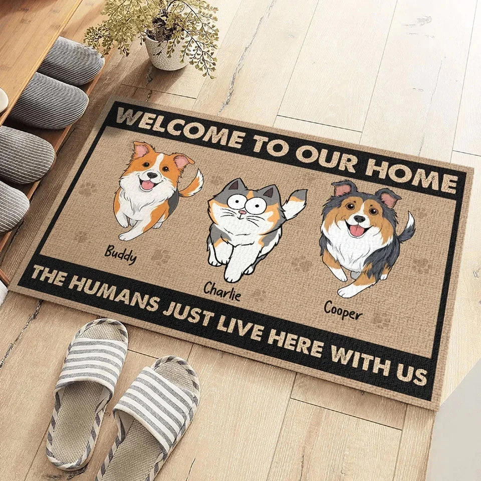 Owned By Us, Rented By Humans - Dog & Cat Personalized Custom Home Decor Decorative Mat - House Warming Gift For Pet Owners, Pet Lovers 3 Owned By Us, Rented By Humans - Dog & Cat Personalized Custom Home Decor Decorative Mat - House Warming Gift For Pet Owners, Pet Lovers - Image 3