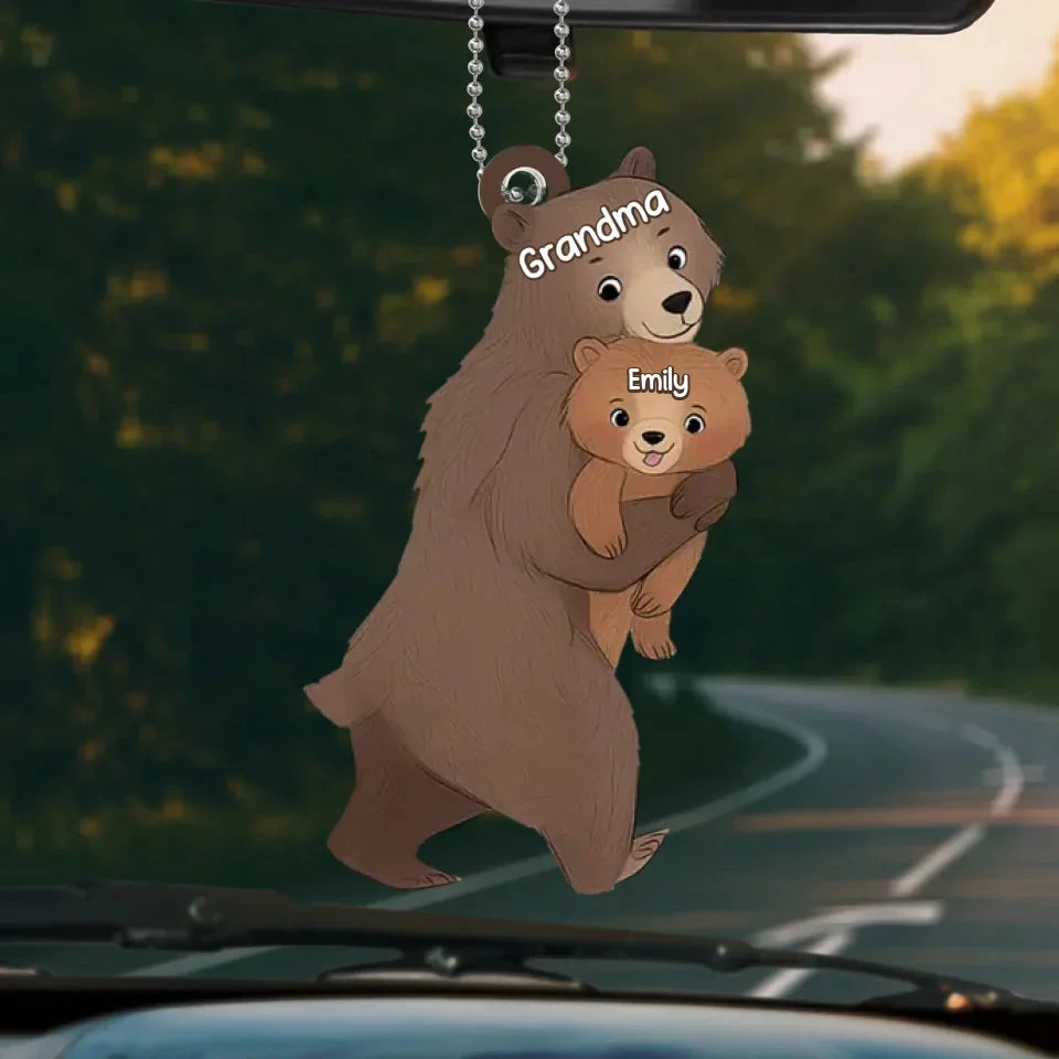 Grandma’s Heart Is Soft Like A Teddy Bear, Always Full Of Love - Family Personalized Custom Car Ornament - Acrylic Custom Shaped - Gift For Mom, Grandma 2 Grandma’s Heart Is Soft Like A Teddy Bear, Always Full Of Love - Family Personalized Custom Car Ornament - Acrylic Custom Shaped - Gift For Mom, Grandma - Image 2