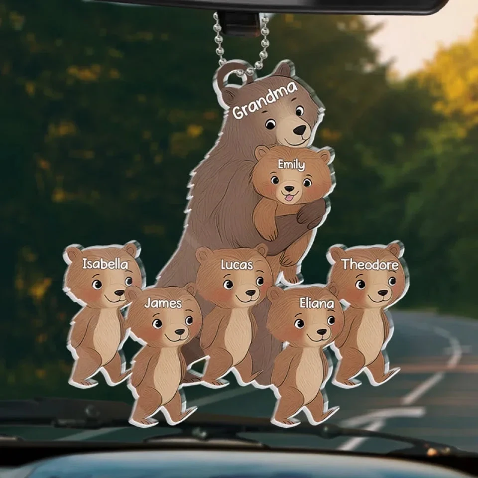Grandma’s Heart Is Soft Like A Teddy Bear, Always Full Of Love - Family Personalized Custom Car Ornament - Acrylic Custom Shaped - Gift For Mom, Grandma 1 Grandma’s Heart Is Soft Like A Teddy Bear, Always Full Of Love - Family Personalized Custom Car Ornament - Acrylic Custom Shaped - Gift For Mom, Grandma