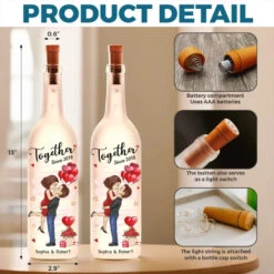 With You, Together Feels Like Home - Couple Personalized Custom Bottle Lamp - Gift For Husband Wife, Anniversary -Pawfect House Store 6780e7ced4548