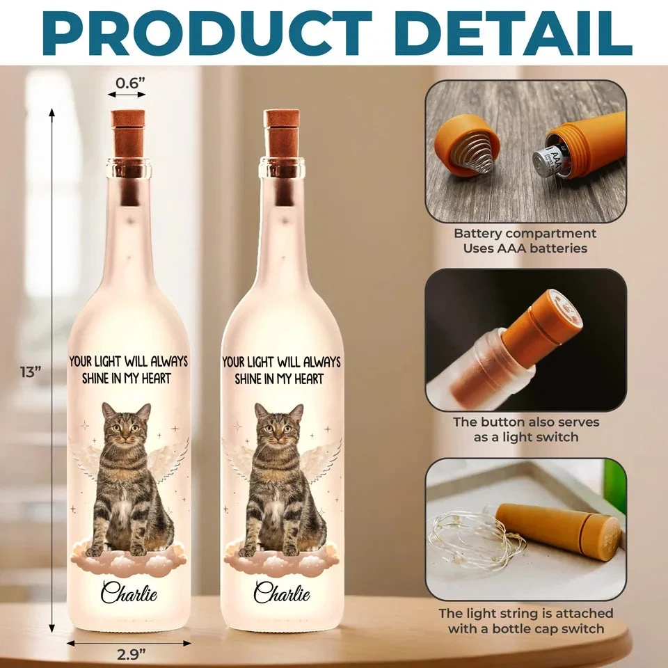 Custom Photo Gone From My Life, But Never From My Heart - Memorial Personalized Custom Bottle Lamp - Sympathy Gift For Pet Owners, Pet Lovers 5 Custom Photo Gone From My Life, But Never From My Heart - Memorial Personalized Custom Bottle Lamp - Sympathy Gift For Pet Owners, Pet Lovers - Image 5