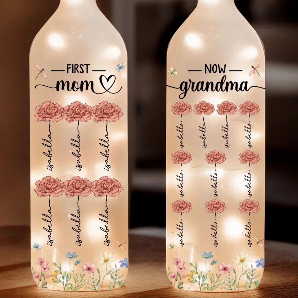 Like A Flower, Your Love Is Beautiful And Pure - Family Personalized Custom Bottle Lamp - Gift For Mom, Grandma 2 Like A Flower, Your Love Is Beautiful And Pure - Family Personalized Custom Bottle Lamp - Gift For Mom, Grandma - Image 2