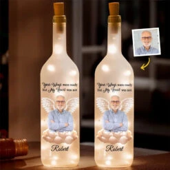 Custom Photo Love Never Ends It Just Changes Form - Memorial Personalized Custom Bottle Lamp - Sympathy Gift For Family Members