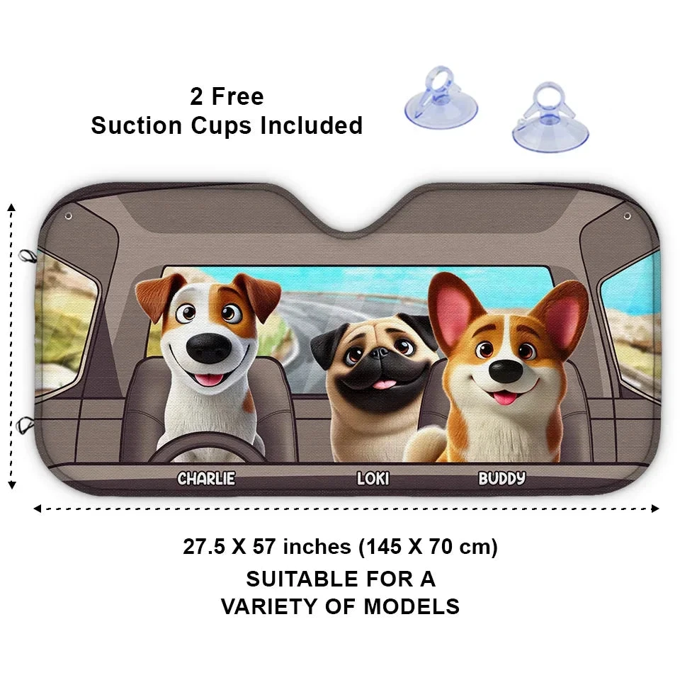 Take Me Everywhere You Go - Dog Personalized Custom Auto Windshield Sunshade, Car Window Protector - Gift For Pet Owners, Pet Lovers 3 Take Me Everywhere You Go - Dog Personalized Custom Auto Windshield Sunshade, Car Window Protector - Gift For Pet Owners, Pet Lovers - Image 3