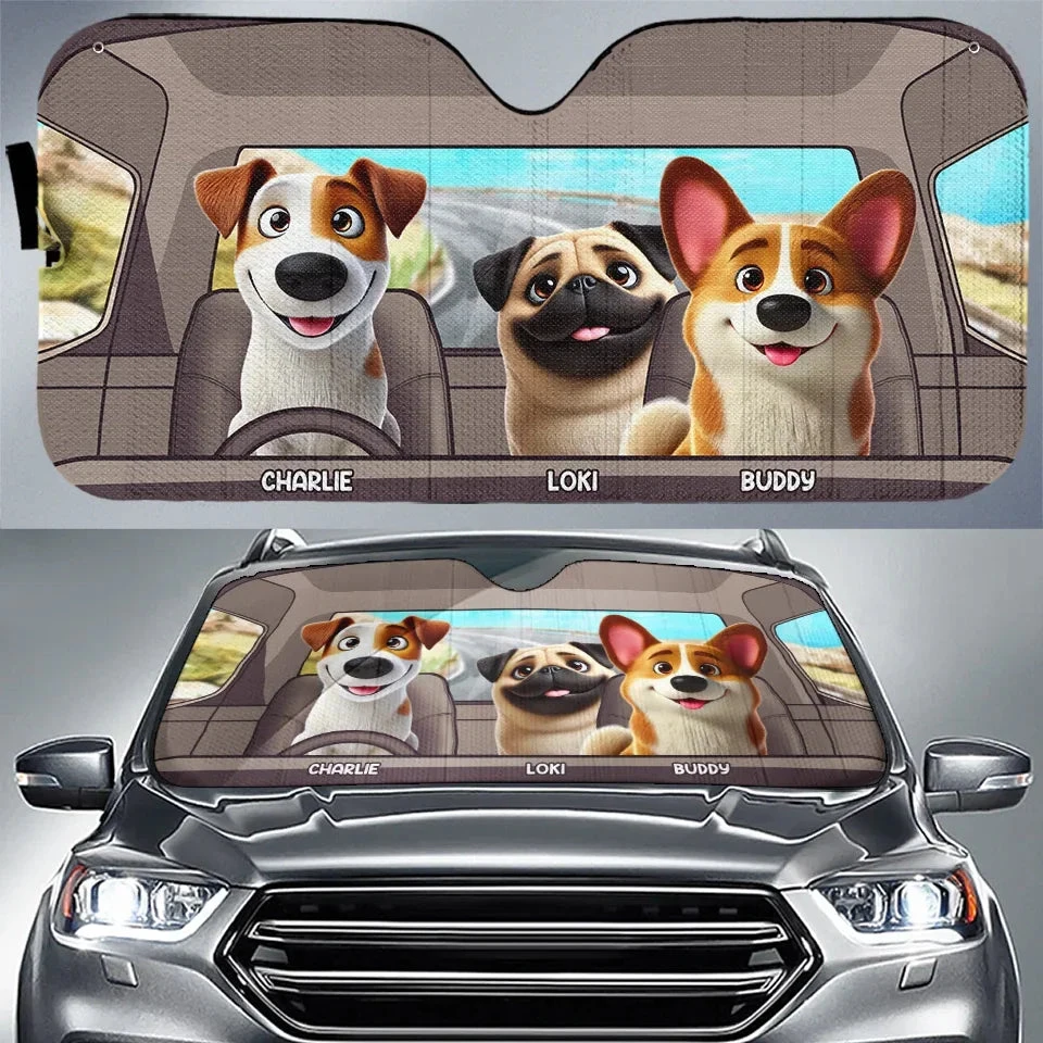 Take Me Everywhere You Go - Dog Personalized Custom Auto Windshield Sunshade, Car Window Protector - Gift For Pet Owners, Pet Lovers 1 Take Me Everywhere You Go - Dog Personalized Custom Auto Windshield Sunshade, Car Window Protector - Gift For Pet Owners, Pet Lovers