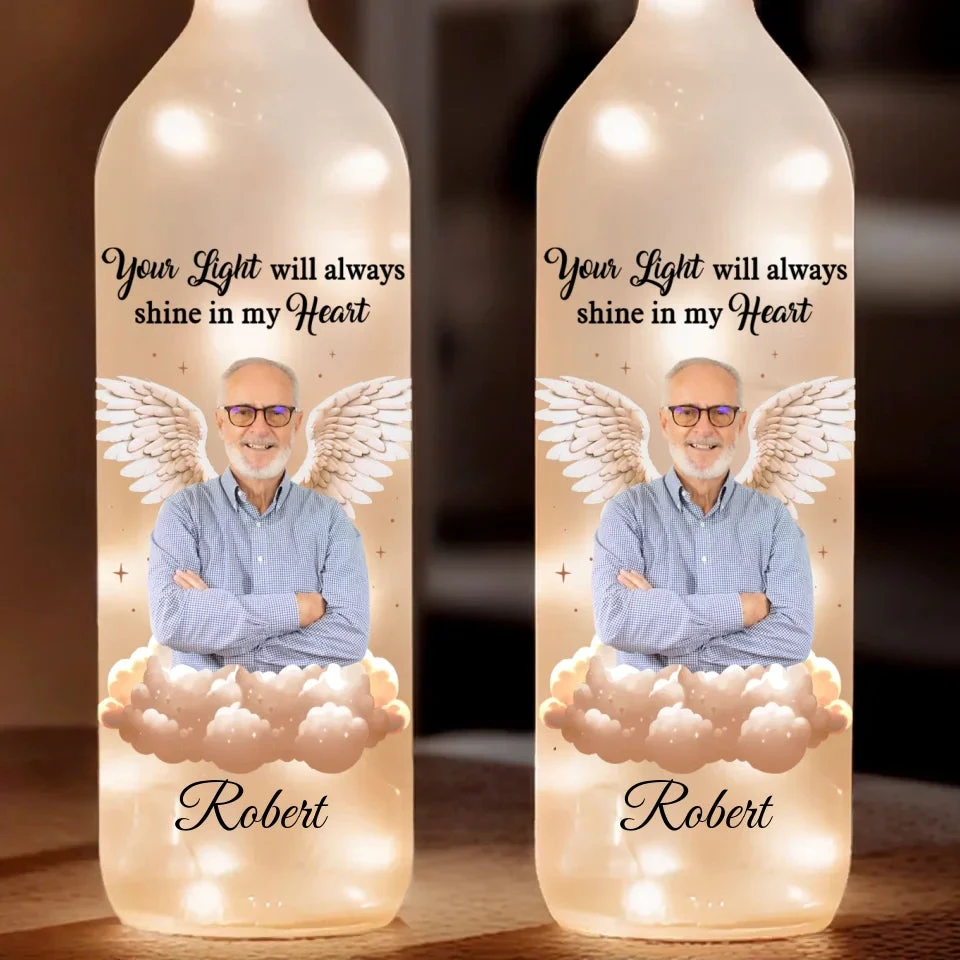 Custom Photo Love Never Ends It Just Changes Form - Memorial Personalized Custom Bottle Lamp - Sympathy Gift For Family Members 2 Custom Photo Love Never Ends It Just Changes Form - Memorial Personalized Custom Bottle Lamp - Sympathy Gift For Family Members - Image 2