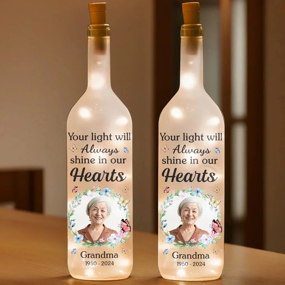 Custom Photo Memories Are Treasures That We Keep In Our Hearts - Memorial Personalized Custom Bottle Lamp - Sympathy Gift For Family Members 3 Custom Photo Memories Are Treasures That We Keep In Our Hearts - Memorial Personalized Custom Bottle Lamp - Sympathy Gift For Family Members - Image 3