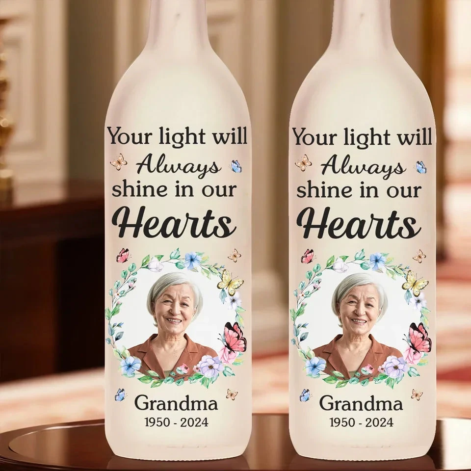 Custom Photo Memories Are Treasures That We Keep In Our Hearts - Memorial Personalized Custom Bottle Lamp - Sympathy Gift For Family Members 4 Custom Photo Memories Are Treasures That We Keep In Our Hearts - Memorial Personalized Custom Bottle Lamp - Sympathy Gift For Family Members - Image 4