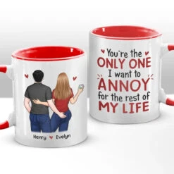 My Ride Or Die - Couple Personalized Custom Accent Mug - Gift For Husband Wife, Anniversary