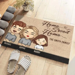 Happiness Is A Cozy Home - Family Personalized Custom Home Decor Decorative Mat - House Warming Gift For Family Members -Pawfect House Store 678160215f23f