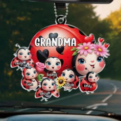 A Grandmother Is A Safe Haven - Family Personalized Custom Car Ornament - Acrylic Custom Shaped - Gift For Mom, Grandma