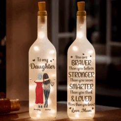 Daughters Are The Joy Of A Mother’s Heart - Family Personalized Custom Bottle Lamp - Gift For Mom, Daughter