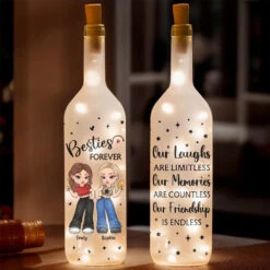 Two Souls, One Unbreakable Bond - Bestie Personalized Custom Bottle Lamp - Gift For Best Friends, BFF, Sisters