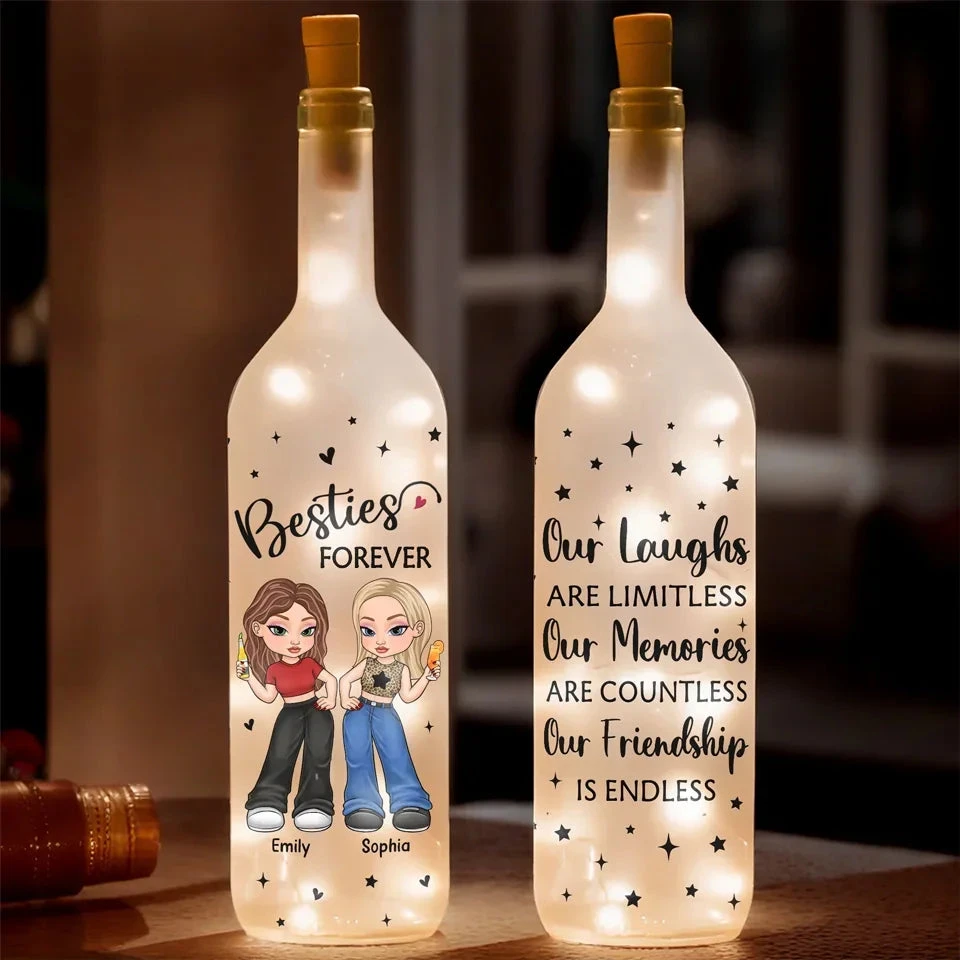 Two Souls, One Unbreakable Bond - Bestie Personalized Custom Bottle Lamp - Gift For Best Friends, BFF, Sisters 1 Two Souls, One Unbreakable Bond - Bestie Personalized Custom Bottle Lamp - Gift For Best Friends, BFF, Sisters
