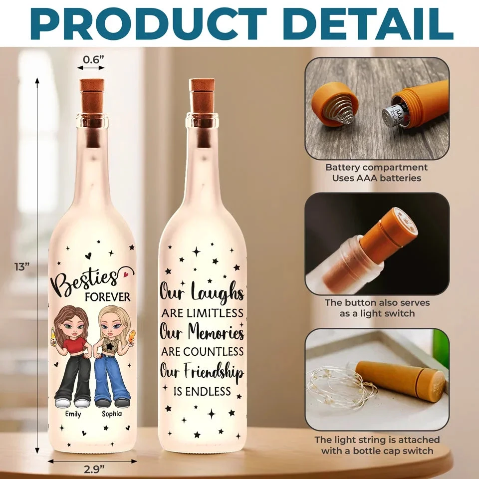 Two Souls, One Unbreakable Bond - Bestie Personalized Custom Bottle Lamp - Gift For Best Friends, BFF, Sisters 5 Two Souls, One Unbreakable Bond - Bestie Personalized Custom Bottle Lamp - Gift For Best Friends, BFF, Sisters - Image 5