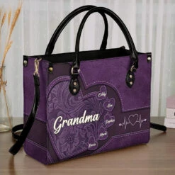 Grandmothers Are The Roots Of A Family Tree - Family Personalized Custom Leather Handbag - Gift For Mom, Grandma 7 Grandmothers Are The Roots Of A Family Tree - Family Personalized Custom Leather Handbag - Gift For Mom, Grandma -Pawfect House Store 67847e9e039e5