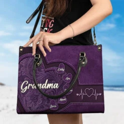 Grandmothers Are The Roots Of A Family Tree - Family Personalized Custom Leather Handbag - Gift For Mom, Grandma 8 Grandmothers Are The Roots Of A Family Tree - Family Personalized Custom Leather Handbag - Gift For Mom, Grandma -Pawfect House Store 67847ea47db9f