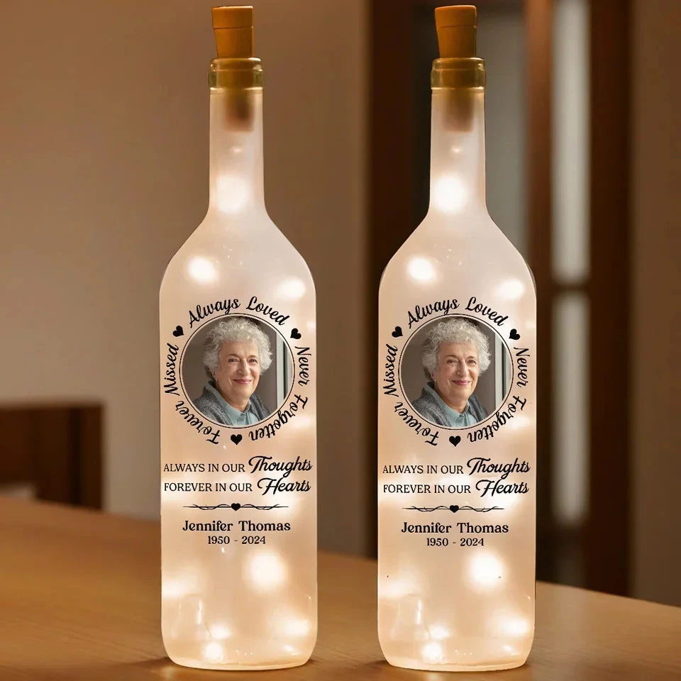 Custom Photo You Are Always Loved And Never Forgotten - Memorial Personalized Custom Bottle Lamp - Sympathy Gift For Family Members 3 Custom Photo You Are Always Loved And Never Forgotten - Memorial Personalized Custom Bottle Lamp - Sympathy Gift For Family Members - Image 3