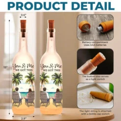 You And Me, We Got This - Couple Personalized Custom Bottle Lamp - Gift For Husband Wife, Anniversary -Pawfect House Store 6784af0a67aee