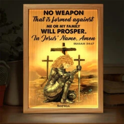 Isaiah 54 17 - Family Personalized Custom Frame Light Box - Gift For Yourself, Best Friends, Siblings, Family Members
