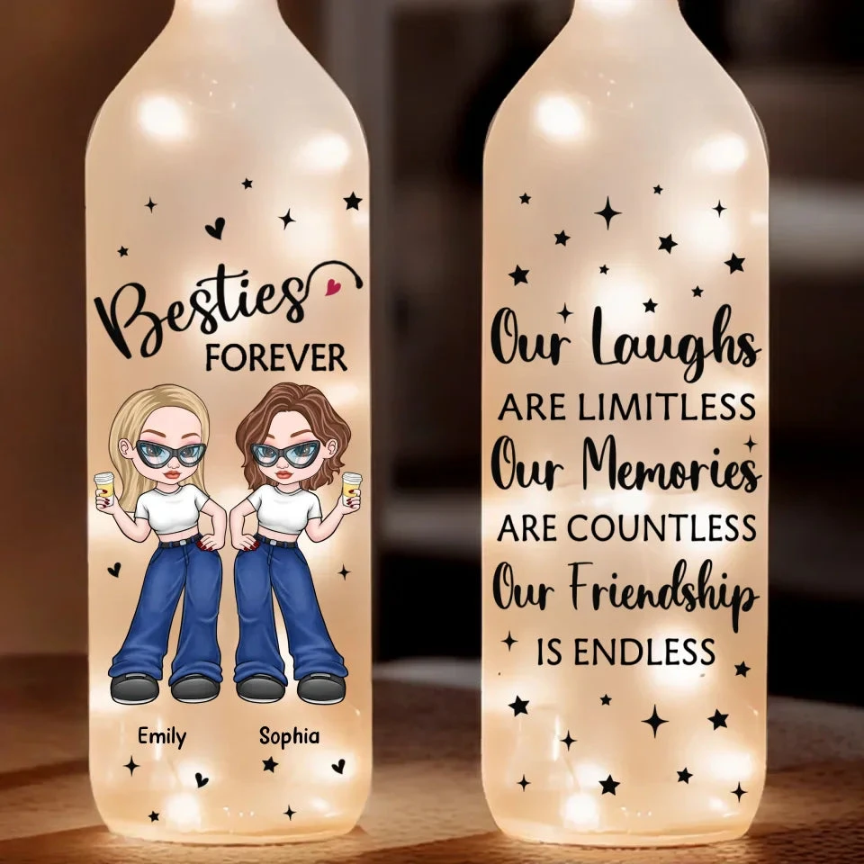 Two Souls, One Unbreakable Bond - Bestie Personalized Custom Bottle Lamp - Gift For Best Friends, BFF, Sisters 2 Two Souls, One Unbreakable Bond - Bestie Personalized Custom Bottle Lamp - Gift For Best Friends, BFF, Sisters - Image 2