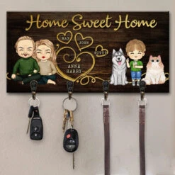 Home Is Where The Heart Is - Family Personalized Custom Home Decor Key Hanger, Key Holder - House Warming Gift For Family Members, Pet Owners, Pet Lovers 6 Home Is Where The Heart Is - Family Personalized Custom Home Decor Key Hanger, Key Holder - House Warming Gift For Family Members, Pet Owners, Pet Lovers -Pawfect House Store 6784ee2222749