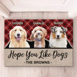 Custom Photo Adopt Love - Dog Personalized Custom Home Decor Decorative Mat - House Warming Gift For Pet Owners, Pet Lovers