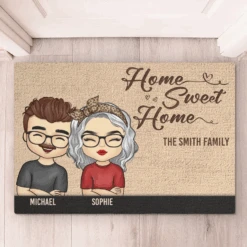 Happiness Is A Cozy Home - Family Personalized Custom Home Decor Decorative Mat - House Warming Gift For Family Members -Pawfect House Store 6785b5e7ce534