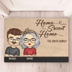 Happiness Is A Cozy Home - Family Personalized Custom Home Decor Decorative Mat - House Warming Gift For Family Members -Pawfect House Store 6785b5ea2f5ac