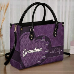 Grandma’s Love Is Endless - Family Personalized Custom Leather Handbag - Gift For Mom, Grandma 7 Grandma’s Love Is Endless - Family Personalized Custom Leather Handbag - Gift For Mom, Grandma -Pawfect House Store 6785cd785b6e5