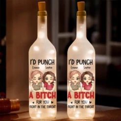 Besties, One Soul In Two Bodies - Bestie Personalized Custom Bottle Lamp - Gift For Best Friends, BFF, Sisters