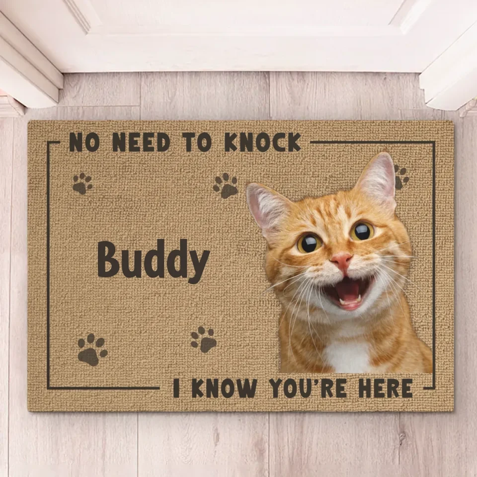 Custom Photo No Need To Knock - Dog & Cat Personalized Custom Home Decor Decorative Mat - House Warming Gift For Pet Owners, Pet Lovers 5 Custom Photo No Need To Knock - Dog & Cat Personalized Custom Home Decor Decorative Mat - House Warming Gift For Pet Owners, Pet Lovers - Image 5