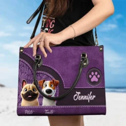 My Pet, My Heart - Dog Personalized Custom Leather Handbag - Gift For Pet Owners, Pet Lovers -Pawfect House Store 6786195ba4af6